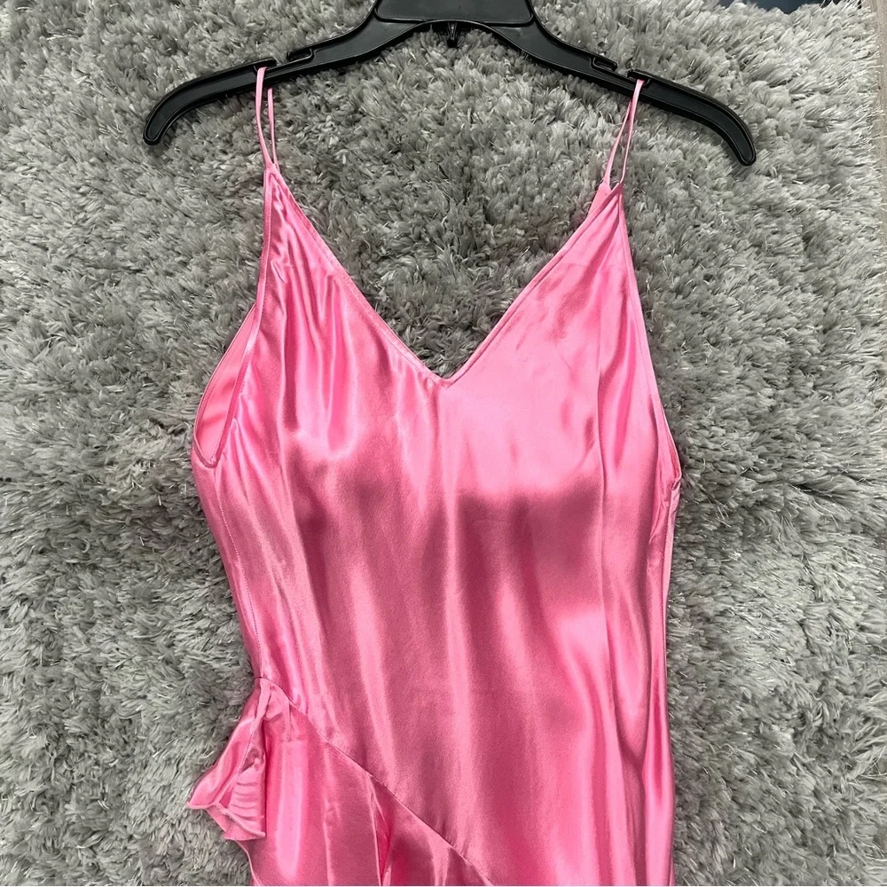 NWT H&M Flounced Satin Slip Dress - Picture 6 of 8